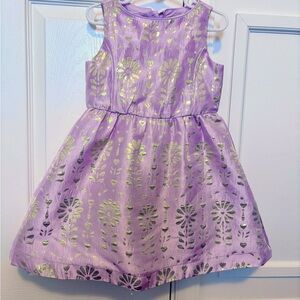 J Crew/ Crewcuts pink Dress with Gold floral Accents